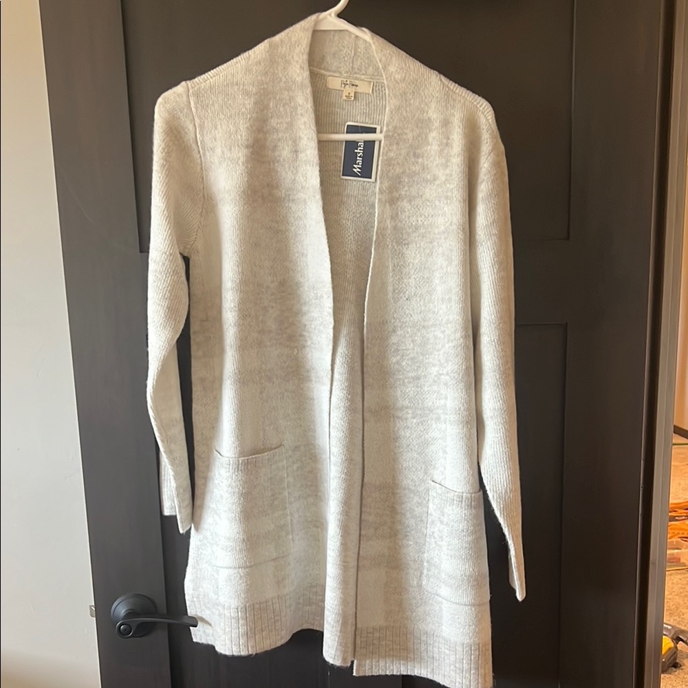 Cream plaid cardigan sweater Peyton Primrose - Small BNWT